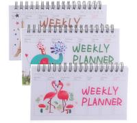 Toyvian Planificador semanal compacto 3 piezas para estudiantes, agenda académica práctica, cuaderno de escritura portátil, organizador estudio y diario