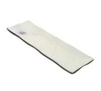 Toyvian Plato de Sushi Retro Rectangular Pintado a Mano Ondas Estilo Japonés de Cerámica para Servir Comida en Reuniones y Restaurantes, Bandeja Decorativa para Sushi y Postres