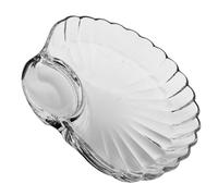 Toyvian Plato para Servir Tipo Concha, Plato de Sushi, Vidrio, con Compartimento para Salsa, para Patatas Fritas y Pollo, para Fiestas y Restaurantes Reutilizable