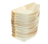Toyvian Platos de Sushi en Forma de Barco 120 Unidades, Bandejas de Chapa de Madera Resistente 13,5x7,7 Cm para Servir Aperitivos, Postres y Bocados en Fiestas, Bodas y Cocina Japonesa