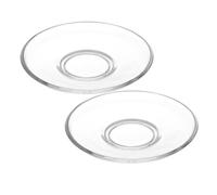 Toyvian Platos de Vidrio Transparente para Aperitivos 12X12 CM Juego de 2 Platillos Redondos para Tazas de Té Platos Pequeños Multifuncionales para Postres y Bocadillos Reutilizable