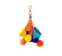Toyvian Pom Pom Borla Llavero: Bolso Borla Colgante Llaveros con Pompones de Colores, as Bohemio Bolsas Colgante Anillos