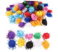 Toyvian Pompones para Manualidades Esponjosos de 20 Mm, Bolas de Felpa Multicolor, 100 Unidades para Decoraciones Creativas y Proyectos Infantiles