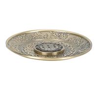 Toyvian Porta Varillas de Incienso de Bronce Clásico Diseño de Loto, Quemador de Varillas de 9 Agujeros, Cenicero Recogedor de Cenizas para Hogar, Yoga, SPA y Meditación