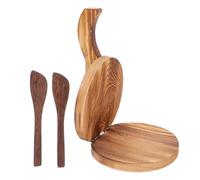 Toyvian Prensa de masa de madera, herramienta para prensar bolas de masa hervida, 1 juego, para hacer empanadillas y galletas de varias formas, ahorro de trabajo