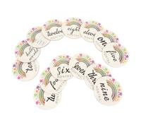 Toyvian Primer Creativo Bebés Mensuales para Madera Diseño Tarjetas Ideales 14 Piezas Decorativas para Fotografía Conmemorativa Año
