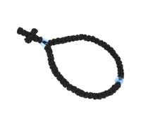 Toyvian Pulsera de Oración Tejida Negra Cruz Decorativa Joyería Religiosa Ligera y Duradera para Mujer Accesorio Espiritual para Uso Diario y Festivales