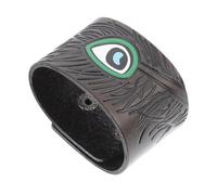 Toyvian Pulsera Punk para Hombre de Cuero Vacuno Negra Diseño Retro y Cierre de Hierro, Accesorio Estiloso para Uso Diario y Fiestas