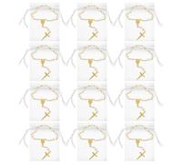 Toyvian Pulseras de Rosario Católicas Cruz y Cuentas, 12 Juegos para Bautizo, Comunión y Recuerdos de Ceremonia Religiosa para Hombres y Mujeres