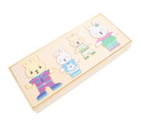 Toyvian Puzzle de Madera Educativa para Juguete de Animales con Cambio de Ropa Puzzle Didáctico de Vestir para Desarrollo Cognitivo Creativo para Bebés