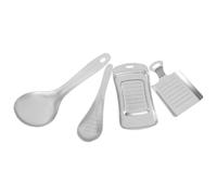 Toyvian Rallador de Jengibre Acero Inoxidable 4 Piezas Juego Cuchara y Espumadera para Triturar Alimentos Ñiño Utensilios Cocina Multifuncional Herramienta para Moler Ajo y Queso