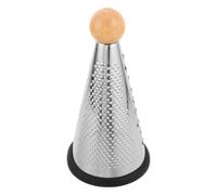Toyvian Rallador Manual de Verduras de Acero Inoxidable Mango de Madera Antideslizante, Diseño Cónico con 3 Superficies para Uso en Cocina y Hogar