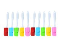 Toyvian Raspador de Crema de Silicona Pequeño 10 Piezas Colores Aleatorios Utensilios de Cocina Resistentes al Calor para Pasteles Mantequilla y Repostería DIY Herramienta Ligera y