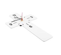 Toyvian Reloj de Pared Acrílico Blanco Silencioso para Habitación Infantil Forma de Cruz Bordes Suaves, Preparado para Colgar en Dormitorio o Sala de Oración