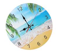 Toyvian Reloj de Pared Mudo Creativo de 12 Pulgadas Diseño Paisaje de Playa Decoración para Sala de Estar y Dormitorio Reloj Silencioso Hogar Oficina y Tienda