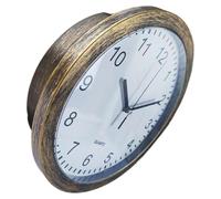 Toyvian Reloj de Pared Vintage Silencioso con Caja Fuerte Creativa para Sala de Estar, Material PVC y Vidrio Orgánico, Diseño Artístico y Multifuncional para Decoración del Hogar