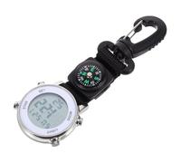 Toyvian Reloj Digital de Bolsillo Correa de Nailon Multfuncional para Hombre Exterior Clip Mochila Resistente Plata