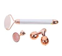 Toyvian Rodillo Facial De Jade Natural Tamaño Mediano Masajeador Eléctrico Para Cuidado De Piel y Reducción De Hinchazón Diseño Plateado Para Uso Facial Diario