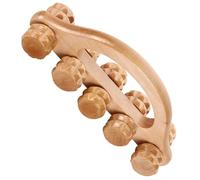 Toyvian Rodillo Masajeador de Madera Portátil 10 Ruedas 18X55X7 CM para Espalda y Pantorrillas Herramienta de Masaje Manual para Circulación y Alivio Muscular en Bienestar y Relajación