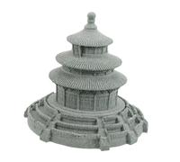 Toyvian Sandstone Chinese Heaven Sculpture Figurine Ancient Architecture Desk Decor Educational Micro Landscape Ornament For Living Office