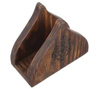 Toyvian Servilletero Rústico de Madera Maciza, Soporte de Servilletas Vertical para Mesa en Color Negro, Organizador para Cocina, Comedor y Cafetería, Dispensador Práctico y Decorativo