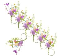 Toyvian Servilleteros Creativos de Pascua con Flores de Papel y Huevos Decorativos, Anillos para Servilletas de 4-5 Cm, 6 Piezas para Fiestas en Jardín y Decoración de Mesa Primaveral