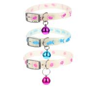 Toyvian Set de 3 Collares Fluorescentes para Perros Pequeños y Gatos, Campana y Correas Ajustables, Ideales para Caminatas Nocturnas y Uso Diario de Mascotas Color Aleatorio