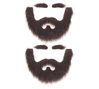 Toyvian Set de Barbas y Cejas Postizas Realistas Marrón 2 Juegos de Bigotes y Cejas para Cosplay Fiestas y Representaciones Teatrales Fácil Aplicación y Uso Cómodo