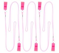 Toyvian Silbatos Deportivos de Plástico Rosa con Cordón y Boquilla 6 Unidades Sonido Fuerte de 120 Decibelios para Árbitros Entrenadores y Actividades al Aire Libre