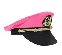 Toyvian Sombrero Bordado de Algodón para Fiesta Náutica y Paseo en Barco, Diseño Cómodo y Transpirable Patrón de Capitán para Mujeres y Hombres