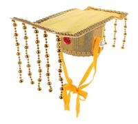 Toyvian Sombrero Cosplay Chino Decorativo para Adultos, Accesorio Retro de Disfraz de Fiesta, Tocado Tradicional Dorado Estilo Antiguo para Representaciones y Eventos Culturales