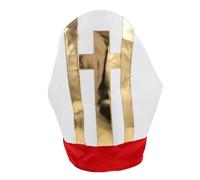 Toyvian Sombrero de Disfraz de Sacerdote Infantil para Halloween Gorra Clerical Roja Sombrero Litúrgico Unisex para Cosplay y Representaciones de Natividad