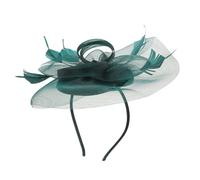Toyvian Sombrero de Gasa Diadema y Pinza para Mujer, Tocado Diseño de Malla para Fiestas de Té, Bodas y Banquetes en Verde Oscuro