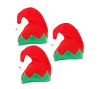 Toyvian Sombrero Navideño Decorativo de Terciopelo con Campana Diseño de Diadema Grande 3 Piezas Rojas Accesorio Festivo para Disfraces y Fiestas de Navidad