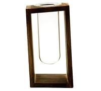 Toyvian Soporte de Flores de Troncos Exterior florero Interior terrario Alto Plantas Maceta de Vidrio terrarios de jardineras Jardinera de Escritorio plantador de Mesa Vidrio de Madera