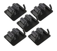 Toyvian Soporte de Pared sin Taladro para Escoba y Fregona Gancho Multifuncional de Plástico Color Gris Oscuro Juego de 5 Unidades Base Cuadrada para Organización y Ahorro de Espacio en