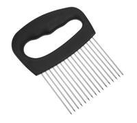 Toyvian soporte para cortar cebolla skewers metal brochetas reutilizables brochetas de kebab herramienta de acero inoxidable metal skewers cortador de verduras Black