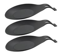 Toyvian Soporte para Cuchara de Silicona Negro 3 Piezas Orificio para Colgar Resistente al Desgaste Adecuado para Utensilios de Cocina y Mesa Organizada