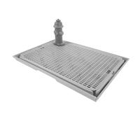 Toyvian Soporte para Orinal de Perros con Columna de Entrenamiento, Bandeja para Hacer Pipí Interior para Cachorros, Inodoro Portátil de Plástico Gris Claro 41,7x28,9 Cm para Baño en Casa