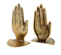 Toyvian Sujetalibros Decorativos de Metal Hierro Antiguo, 1 Par, Color Dorado Envejecido, Soporte Multifunción para Libros Pesados en Oficina y Estantería