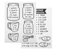 Toyvian Tabla de Conversión de Medidas de Cocina 2 Piezas, Guía Precisa de Conversión de Tazas, Onzas, Gramos y Mililitros, Diseño Compacto y Resistente para Hornear y Uso Doméstico