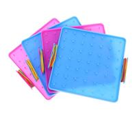 Toyvian Tablero Perforado PláStico Doble, 4 Piezas Tablero Clavijas Educación Manipulativa Matemática Kit Básico Geoplanos para El Aula Juguetes Educativos Plastico Niño Junta De Goma