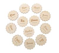 Toyvian Tarjetas de Registro Mensual para Bebé Tarjetas de Crecimiento de Madera para Fotos de Momentos Especiales del Bebé el Primer Año Incluye Letrero de Anuncio de Nacimiento