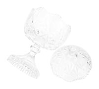 Toyvian Tarro de Cristal Transparente Tapa, Alta Copa Pequeña, Recipiente Sellado para Almacenar Dulces y Snacks, Almacenamiento para Fiestas y Hogar, Frasco Decorativo para Bodas