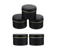 Toyvian Tarros de Hojalata para Hacer Velas 4 Oz 5 Piezas Tapa Recipientes Redondos Vacíos para Manualidades y Almacenamiento Caja Ligera y Duradera para Viajes y Decoración