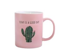 Toyvian Taza de Cerámica Rosa con Diseño Cactus Resistente al Calor para Café Latte Cappuccino y Té con Asa Ergonómica para Casa y Oficina Regalo Original para Mujer