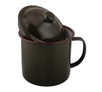 Toyvian Taza Esmaltada Vintage Con Tapa 5.51X5.11X3.93In Taza De Camping Multifuncional Para Té Y Café Uso En Cocina Y Aire Libre Senderismo