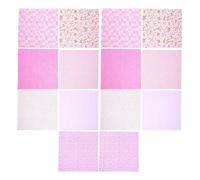 Toyvian Tela de Algodón Rosa para Coser DIY Patrón Estampado, 2 Paquetes de 14 Piezas, Adecuado para Quilts y Manualidades Seguras