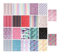 Toyvian Tela para Manualidades DIY Patrón de Sirena y Corazón, 22 Piezas A5, Buena Resistencia y No Se Rasga, Adecuado para Sombreros y Adornos Varios estilos