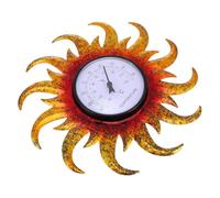 Toyvian Termómetro de Pared en Forma de Sol para Exteriores E Interiores Medidor de Temperatura Escala Interior Roja y Exterior Amarilla Diseño Decorativo para Jardín y Hogar